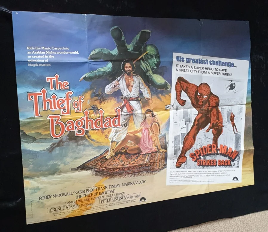 Spider-Man / Thief of Baghdad Original UK Quad Movie Poster 40x30 Double Bill, изображение 2