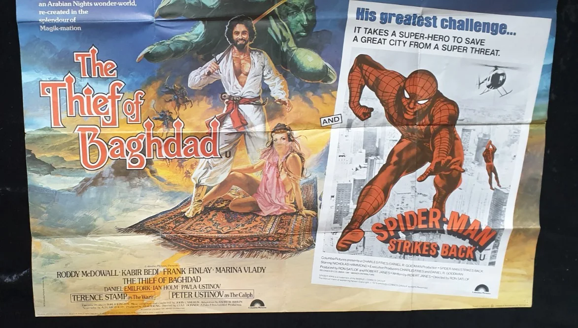 Spider-Man / Thief of Baghdad Original UK Quad Movie Poster 40x30 Double Bill, изображение 5