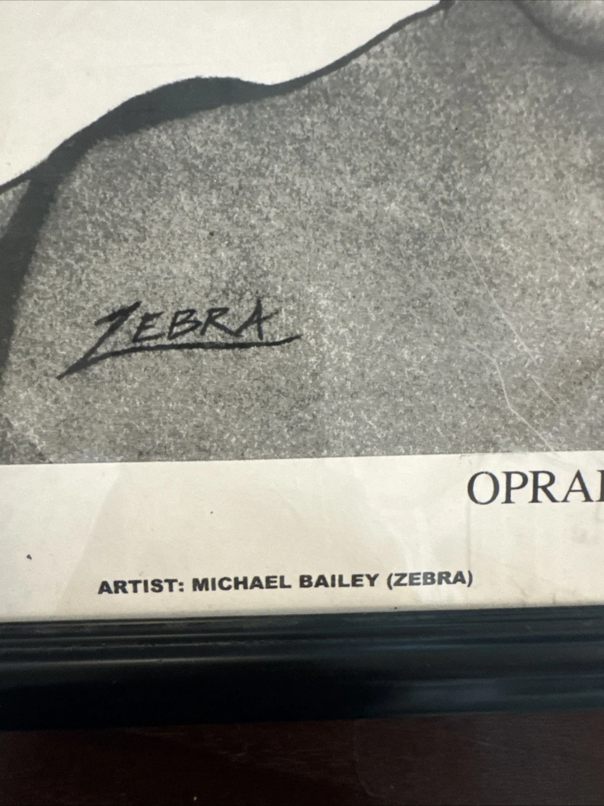 Framed drawing of Oprah Winfrey by artist Michael Bailey (ZEBRA). 12 X 15, изображение 3