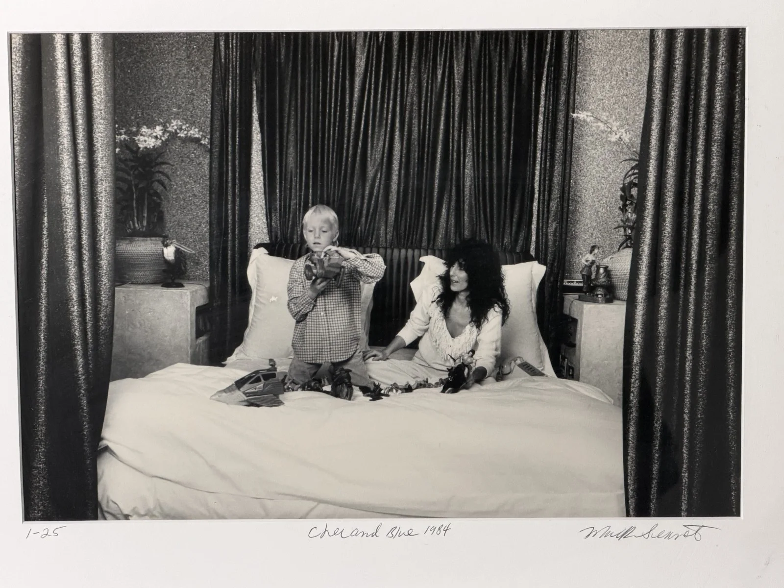 Signed by Mark Sennet Limited Edition Photograph, Cher and Son, 1984 1/25, image 2