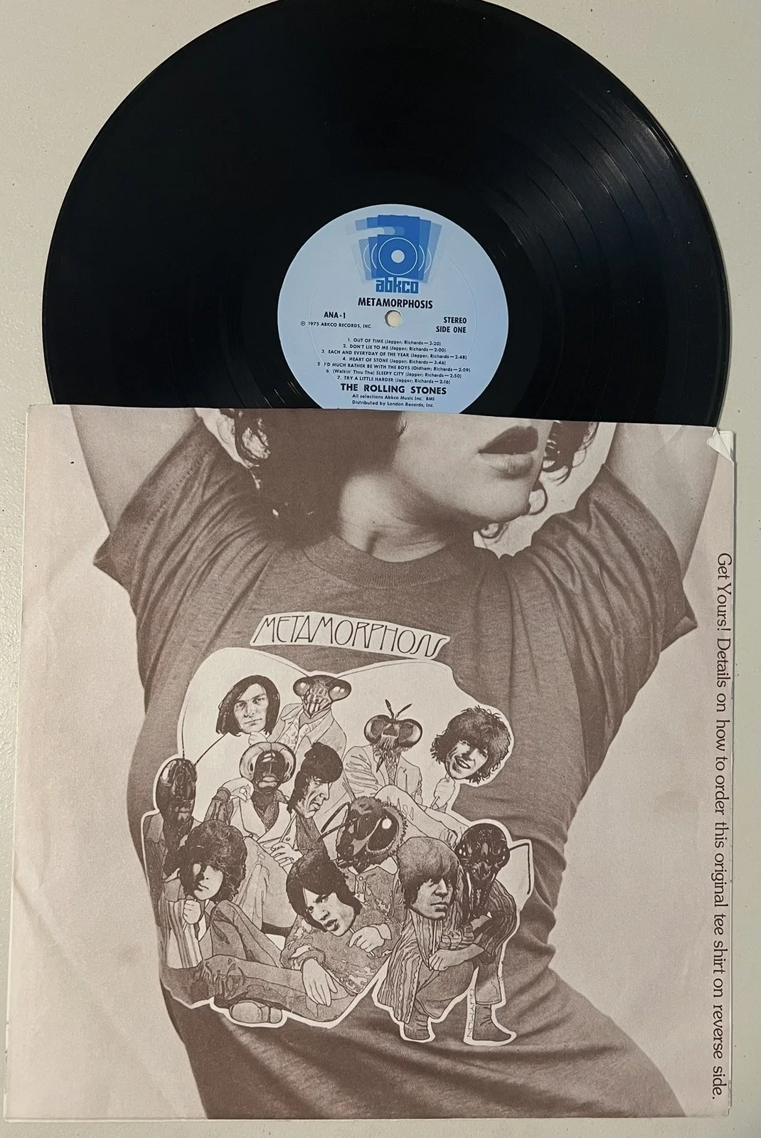 The Rolling Stones Signed Vinyl Mick Jagger Keith Richards Ron Woods C Watts COA, image 2