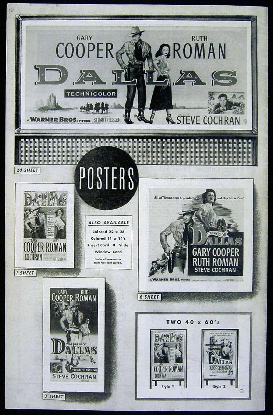 DALLAS 1950 Gary Cooper, Ruth Roman, Steve Cochran US PRESSBOOK, image 2