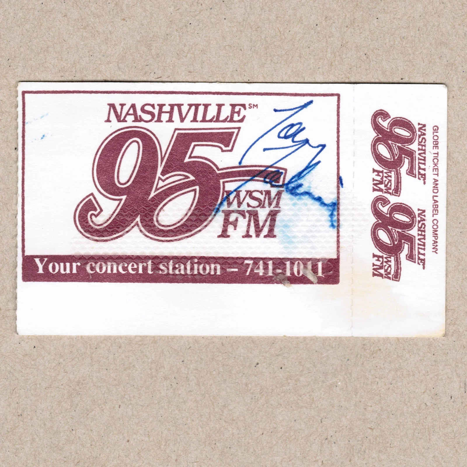1991 Ray Benson Signed Autograph w/Fan Taken 3.5 x 3.5 OOAK Photo Ticket Stub, изображение 4