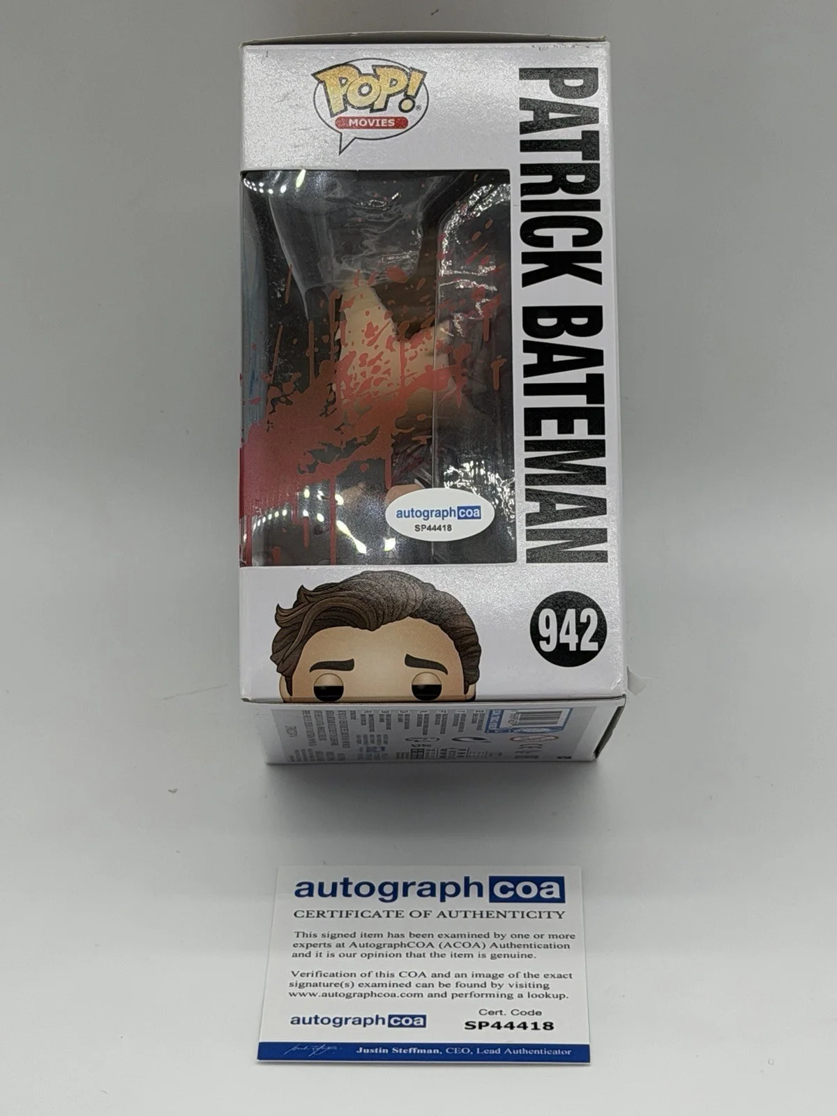 Christian Bale — Christian Bale signed Psycho Funko Pop 942 Patrick Bateman Not Messi Ronaldo, image 3