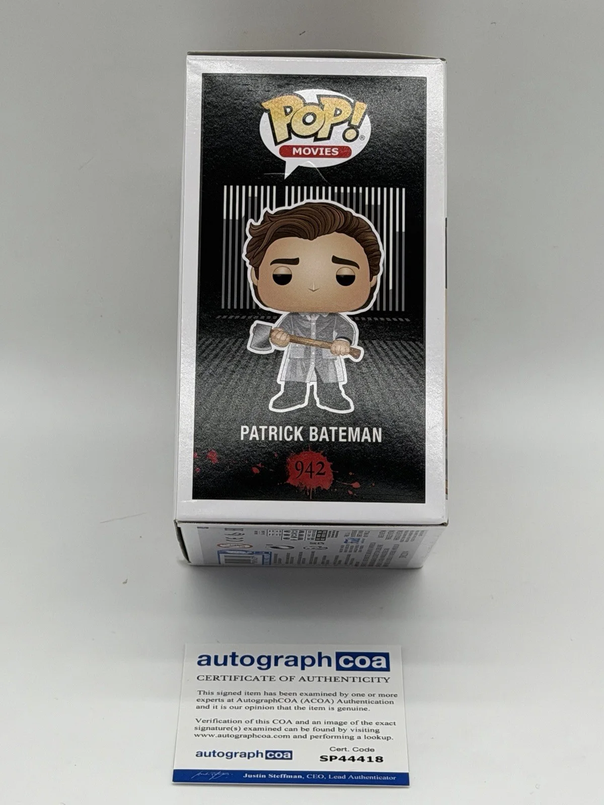 Christian Bale — Christian Bale signed Psycho Funko Pop 942 Patrick Bateman Not Messi Ronaldo, image 5