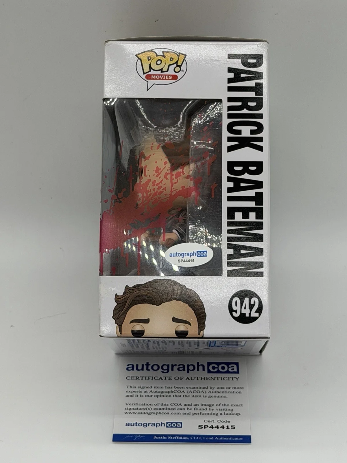 Christian Bale — Christian Bale signed Psycho Funko Pop 942 Patrick Bateman Not Aaron Judge WBC, изображение 3