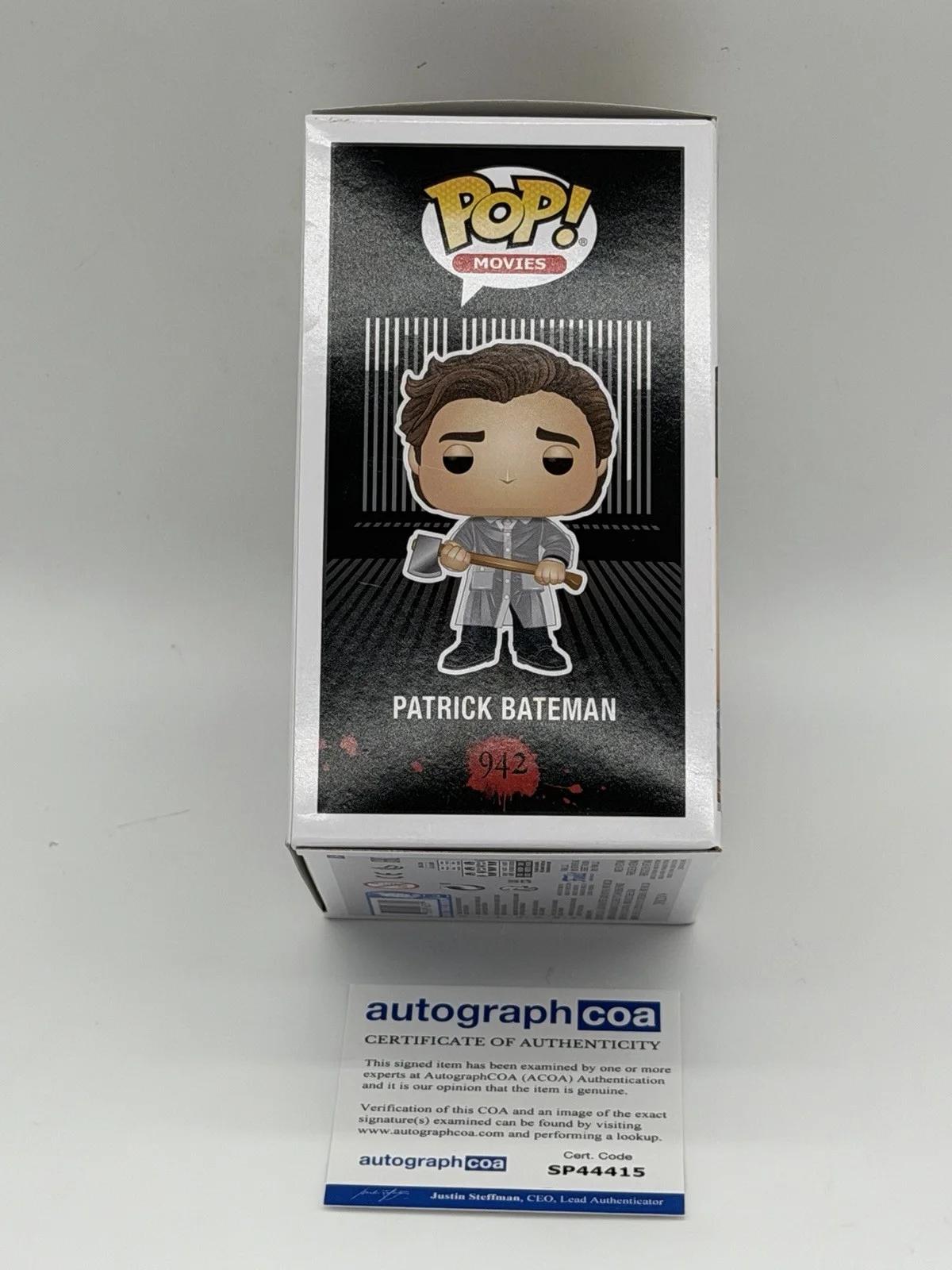 Christian Bale — Christian Bale signed Psycho Funko Pop 942 Patrick Bateman Not Aaron Judge WBC, изображение 5