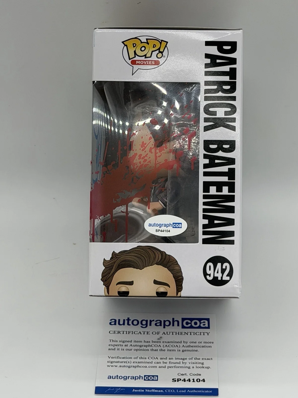 Christian Bale — Christian Bale signed Psycho Funko Pop 942 Patrick Bateman K Pop Demon Hunters, image 4