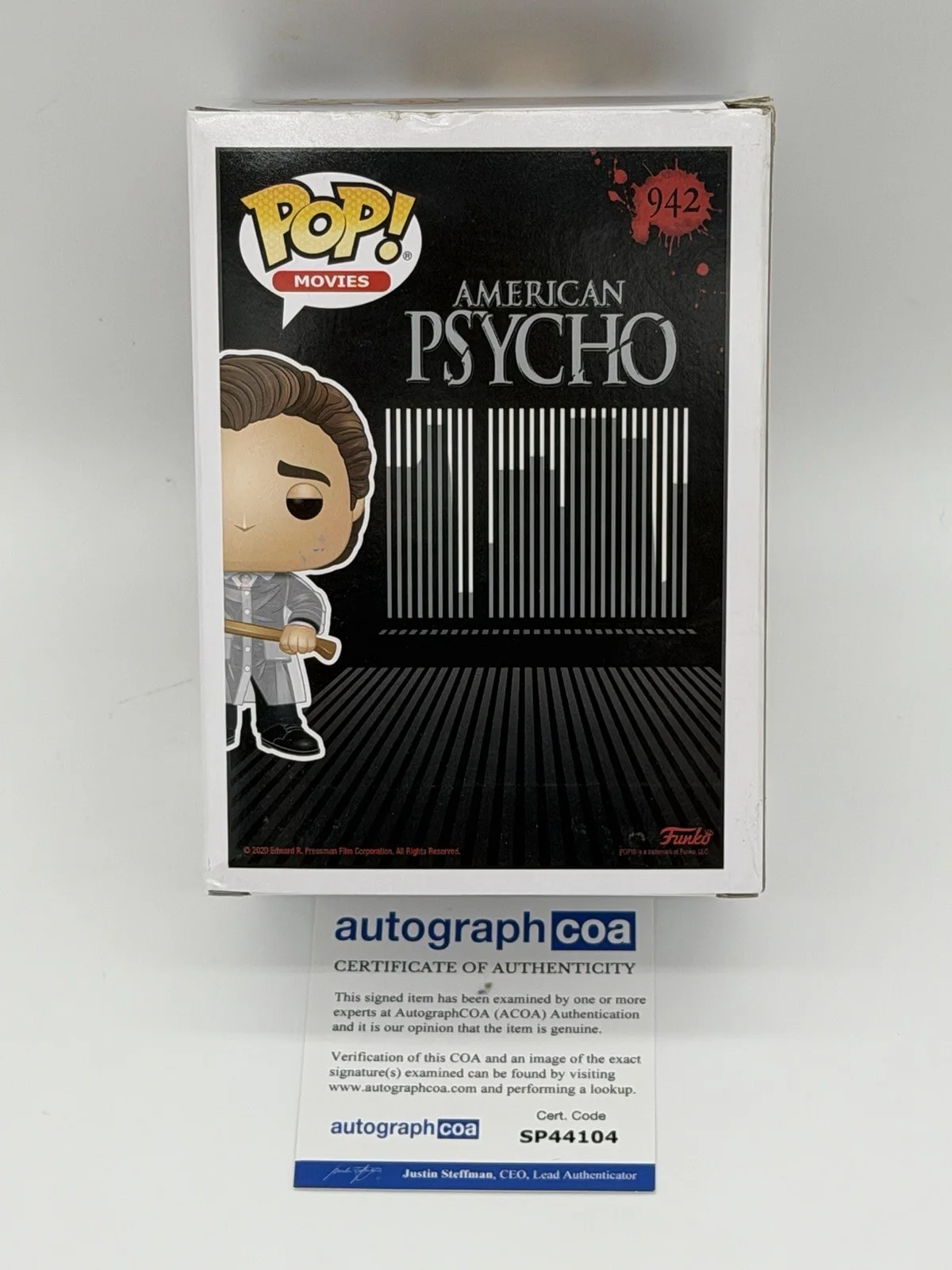 Christian Bale — Christian Bale signed Psycho Funko Pop 942 Patrick Bateman K Pop Demon Hunters, image 5