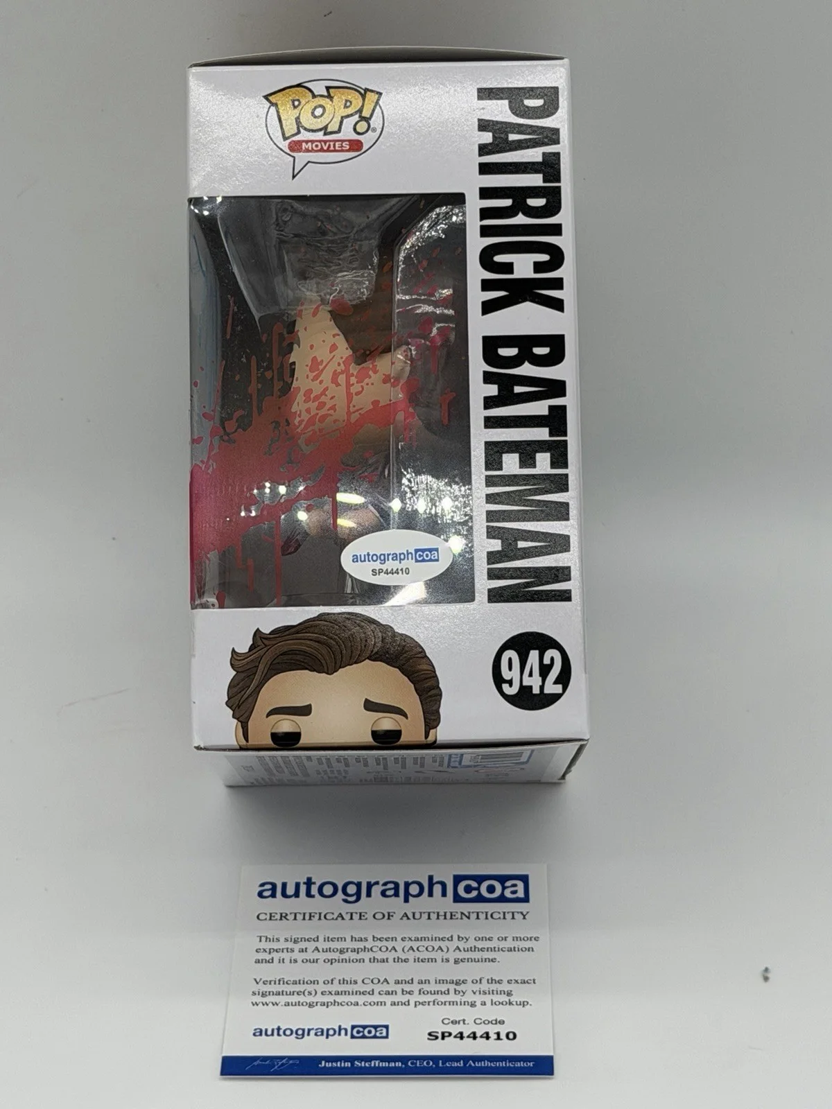 Christian Bale — Christian Bale signed Psycho Funko Pop 942 Patrick Bateman Not Michael B Jordan, image 3