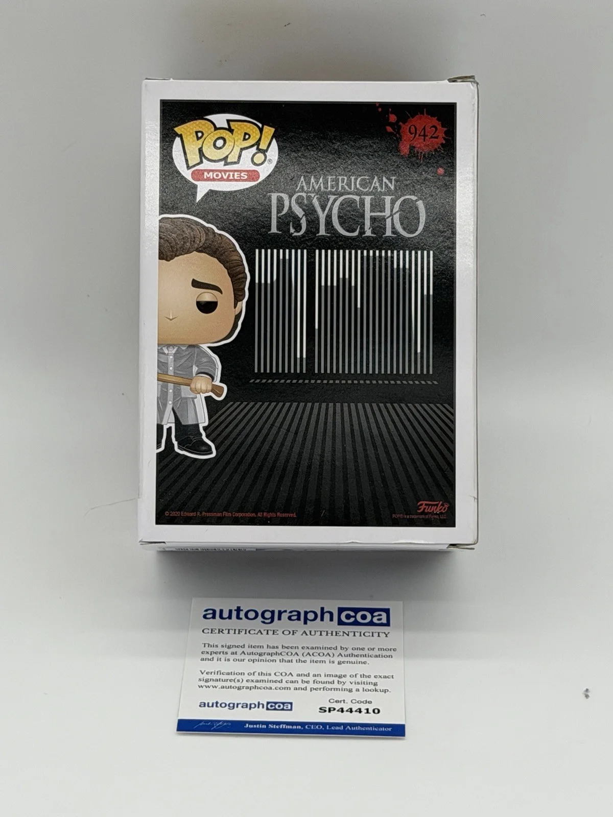 Christian Bale — Christian Bale signed Psycho Funko Pop 942 Patrick Bateman Not Michael B Jordan, image 4