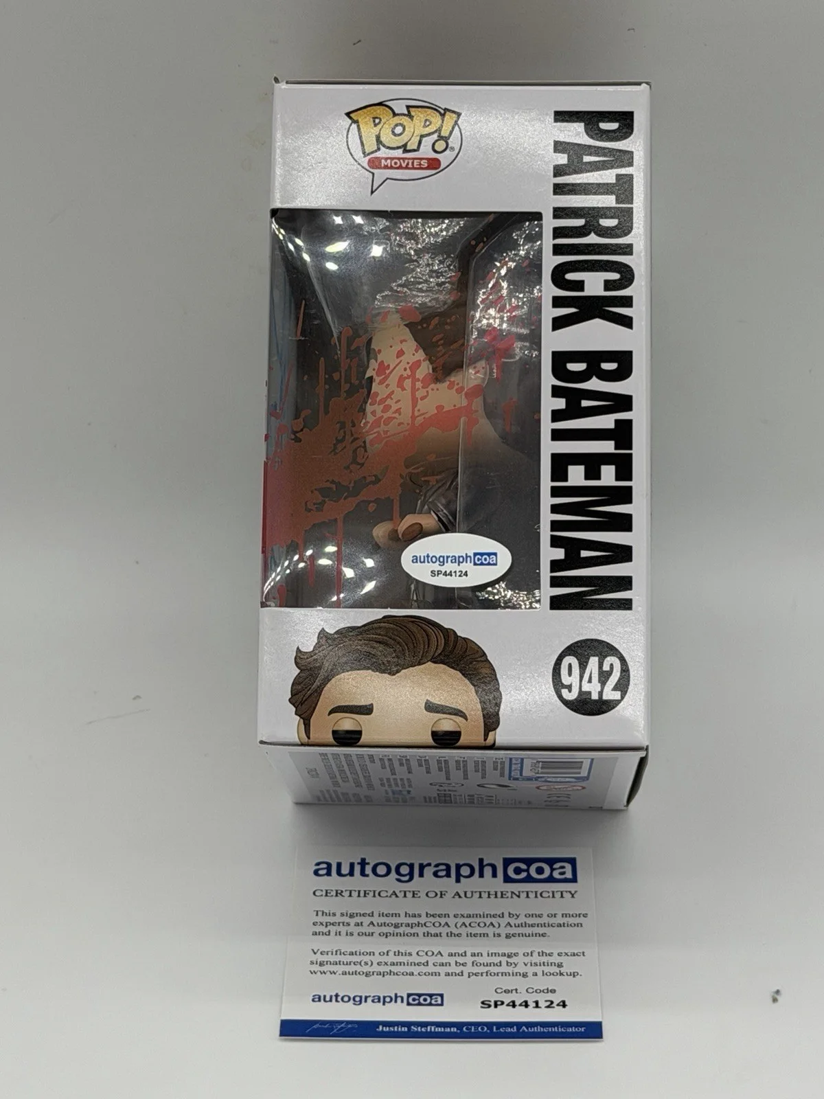 Christian Bale — Christian Bale signed Psycho Funko Pop 942 Patrick Bateman Hilary Duff Clinton, image 3