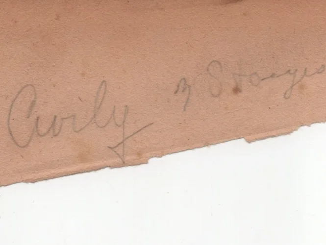 Curly Howard — Rare Jerry Curly Howard Signed Cut The Three Stooges, image 2