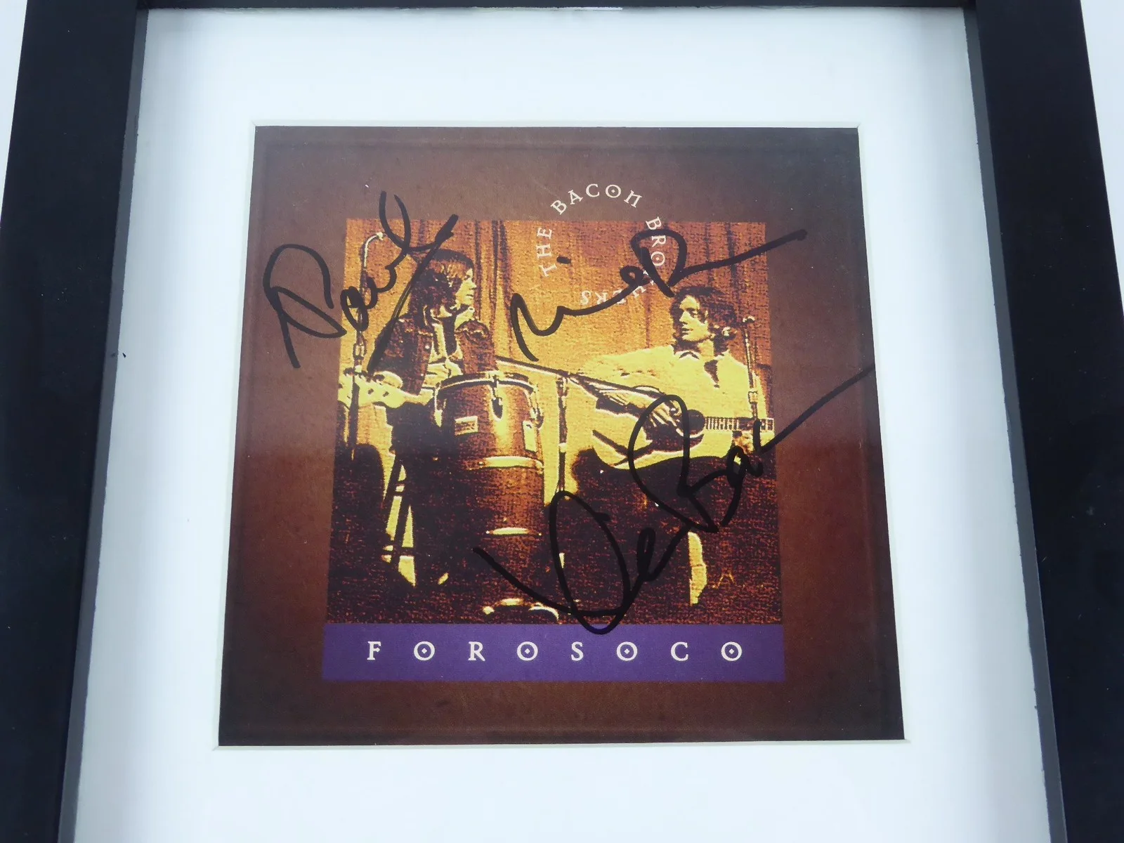 Michael Bacon — The Bacon Brothers Signed CD Forosoco Framed Matted w/ Cover Kevin Michael, image 2