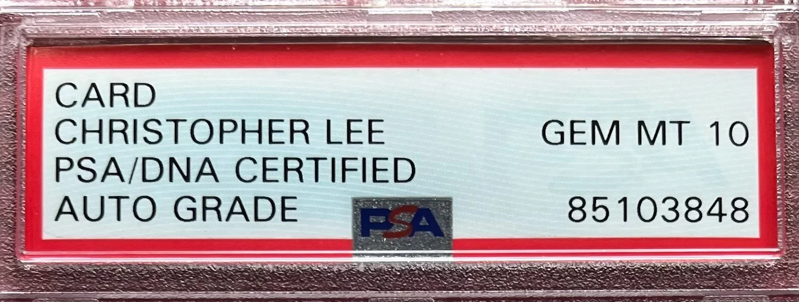 Christopher Lee — PSA slabbed signed CHRISTOPHER LEE auto "MAN WITH THE GOLDEN GUN" Gem Mint 10, изображение 2