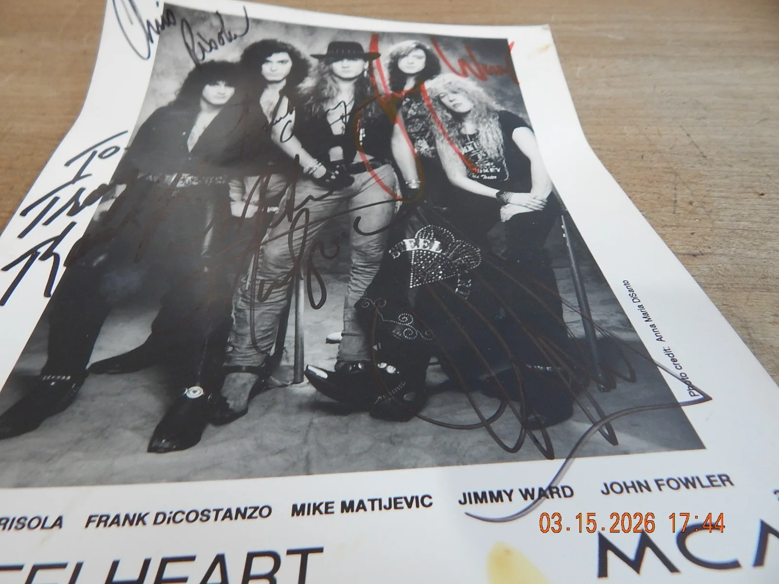 Steelheart Signed 8x10 Promo Photo RISOLA DICOSTANZO MATIJEVIC WARD FOWLER, изображение 2