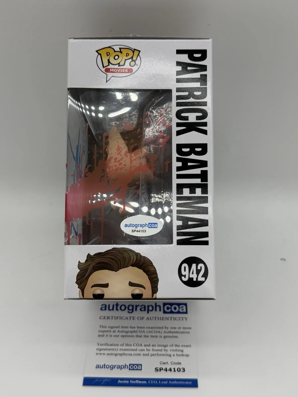 Christian Bale — Christian Bale signed Psycho Funko Pop 942 Patrick Bateman Not Mario Bros Roblox, image 3