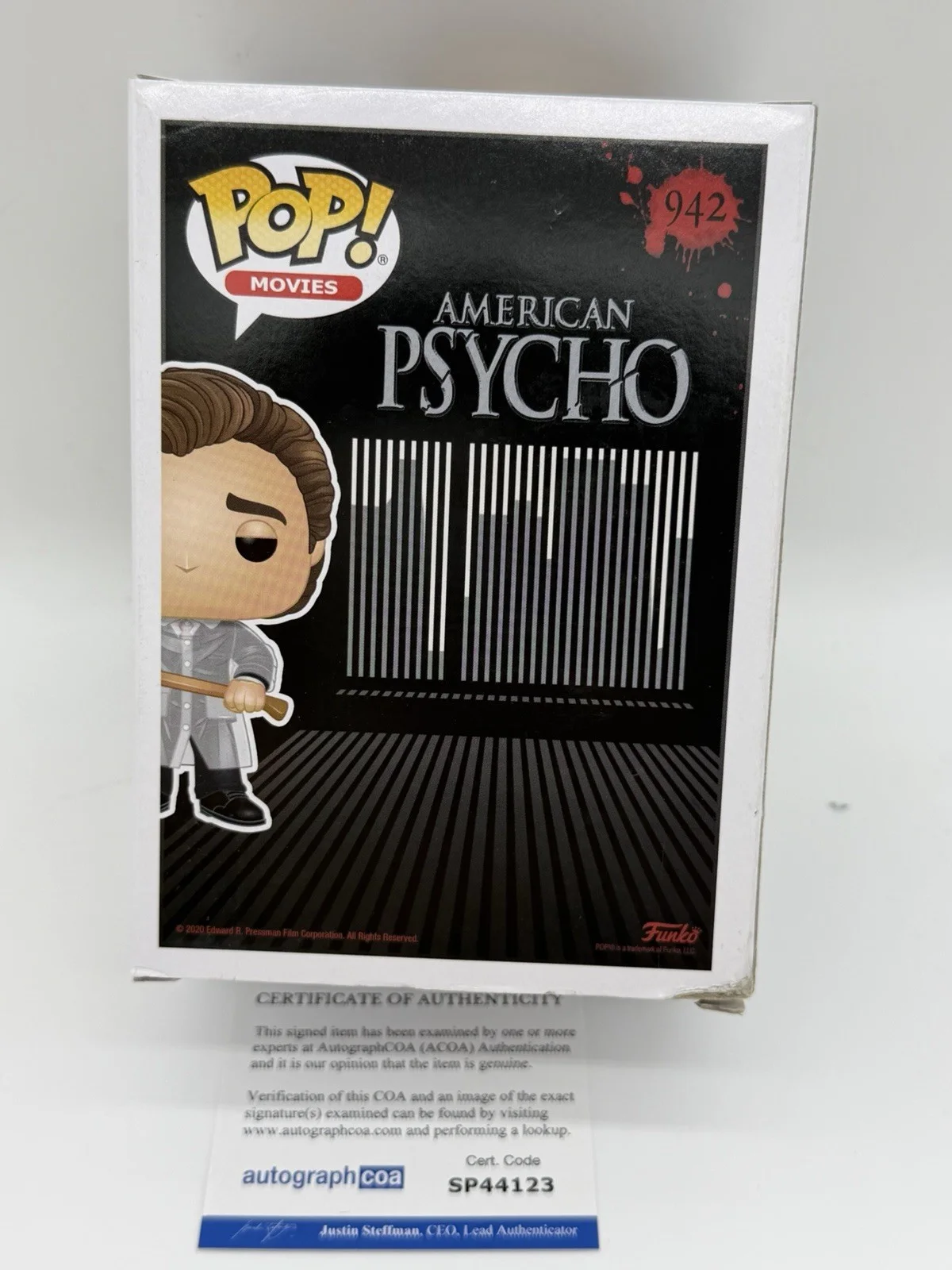 Christian Bale — Christian Bale signed Psycho Funko Pop 942 Patrick Bateman Not Thor Hemsworth, изображение 4