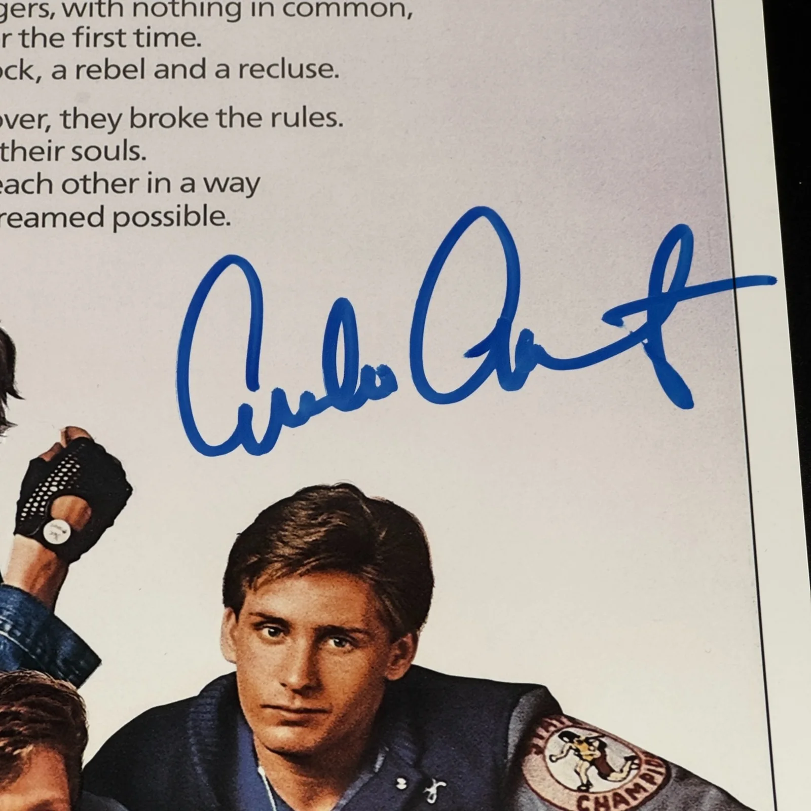 Emilio Estevez — Emilio Estevez Signed 12x18 Photo The Breakfast Club Beckett Authentic Autograph, изображение 2