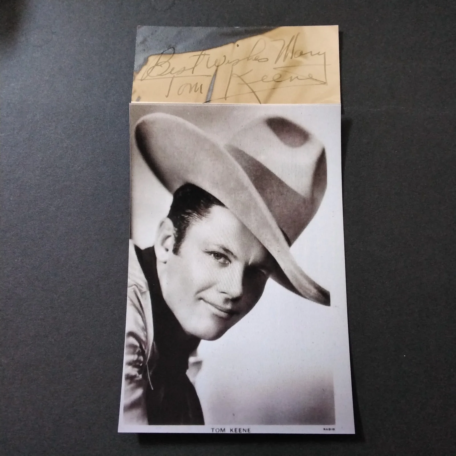 Tom Keene SIGNED Photo 30s Movie TV Actor Sky King Western Mail Come on Danger, изображение 2