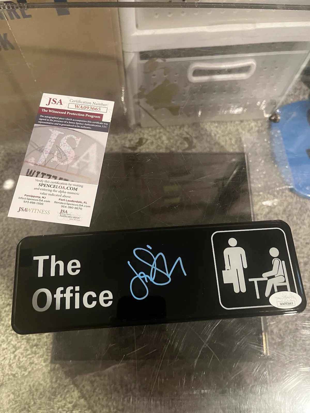 Jenna Fischer — Jenna Fischer Autographed “The Office” 3”x9” Sign. JSA COA. Pam.