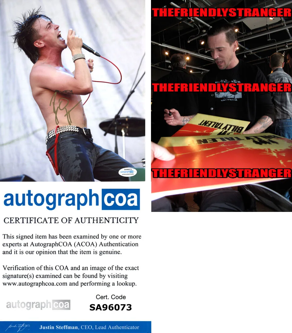 BEN KOWALEWICZ — Ben Kowalewicz signed "BILLY TALENT" 8x10 Photo f PROOF Autographed ACOA COA