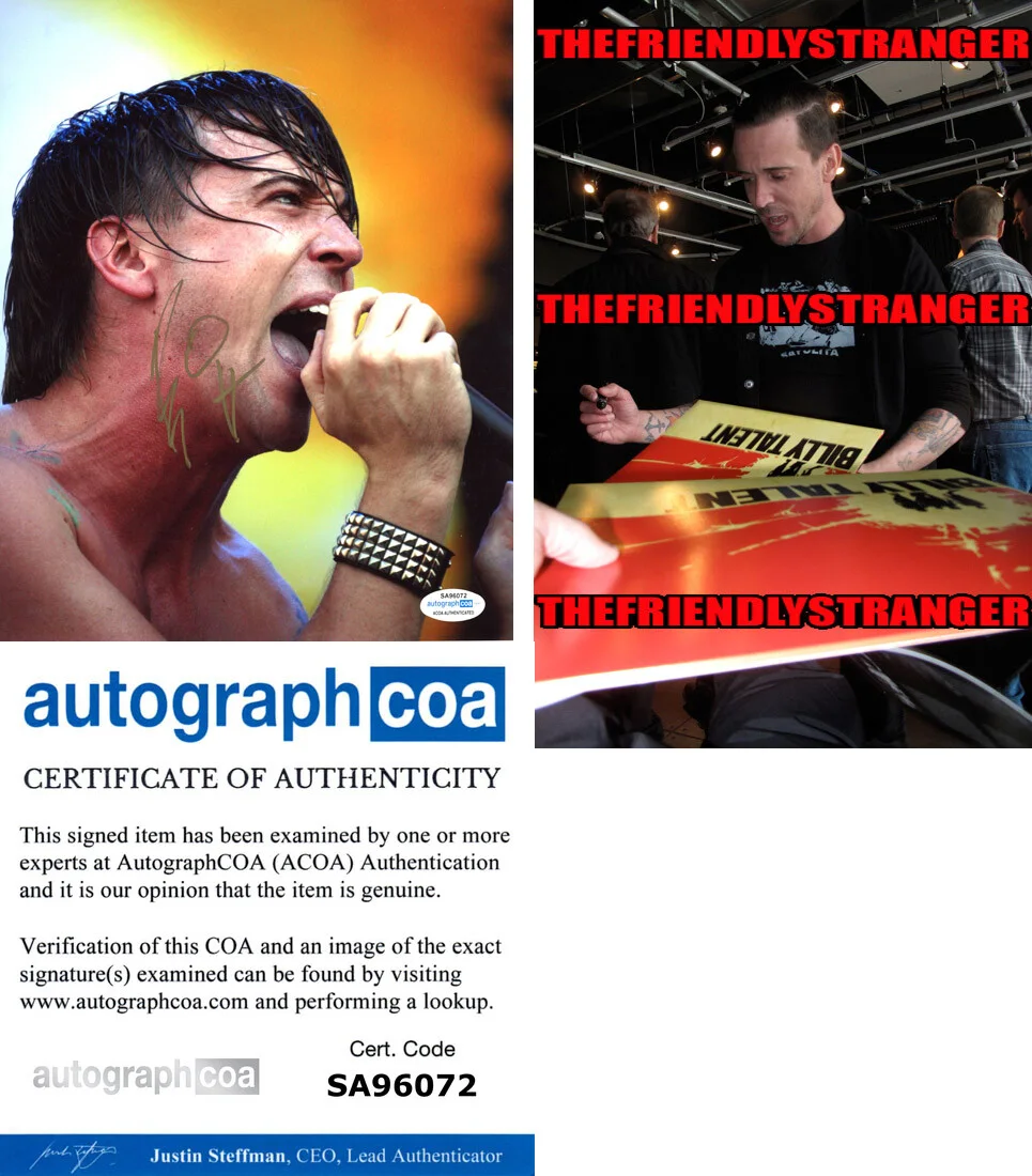 BEN KOWALEWICZ — Ben Kowalewicz signed "BILLY TALENT" 8x10 Photo d PROOF Autographed ACOA COA