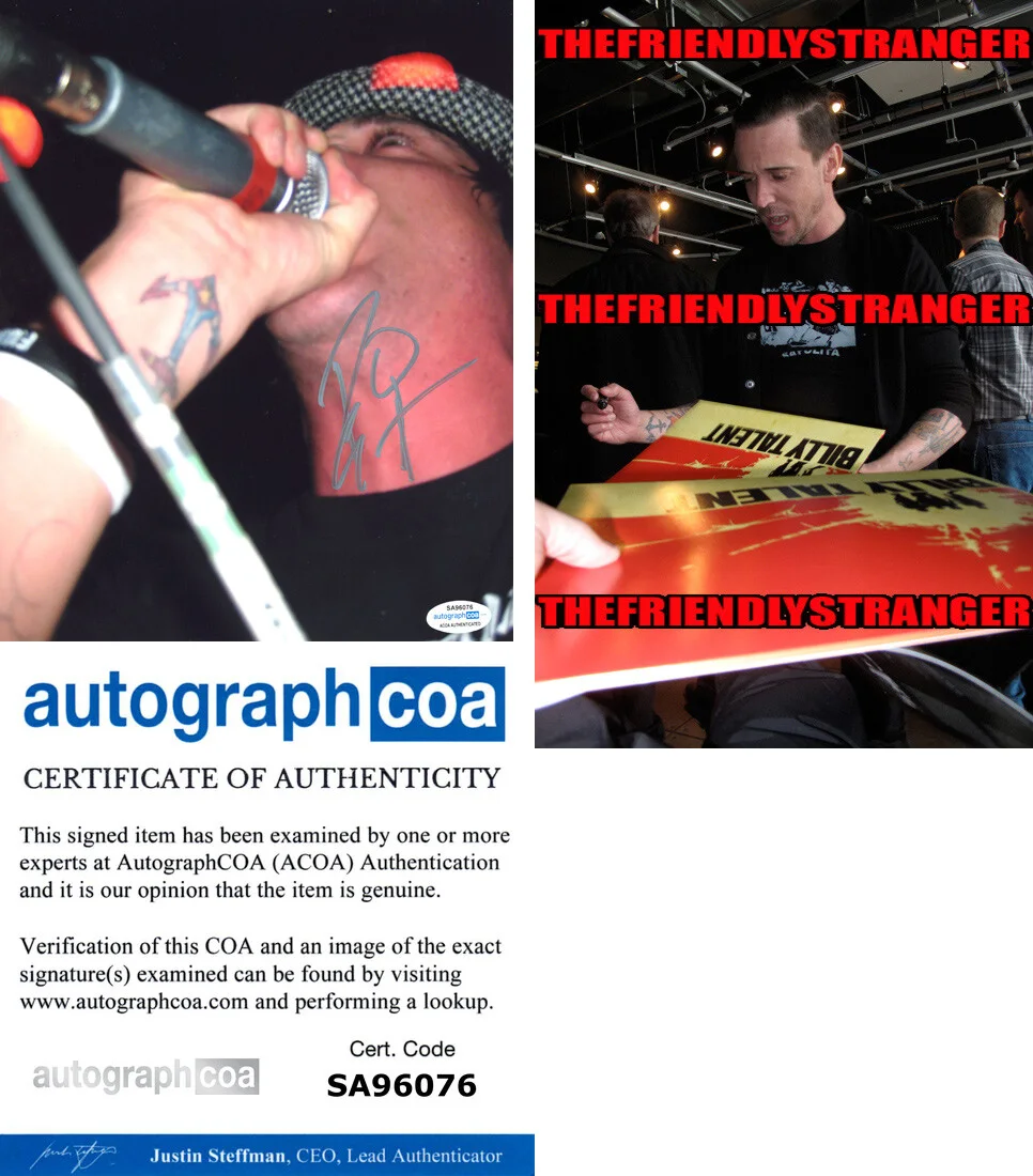 BEN KOWALEWICZ — Ben Kowalewicz signed "BILLY TALENT" 8x10 Photo a PROOF Autographed ACOA COA
