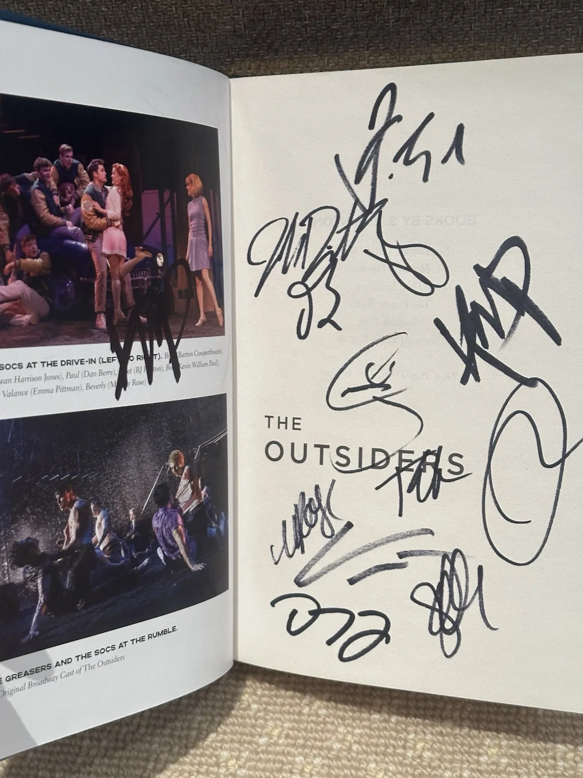 The Outsiders Signed Broadway Edition Book Signed By Various Cast Members, image 2