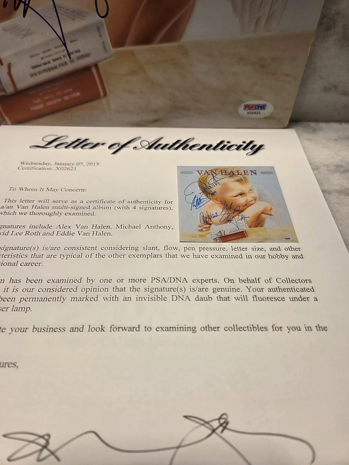 Autographed Van Halen 1984 Album(all 4 Mint) PSA Full Letter, image 4