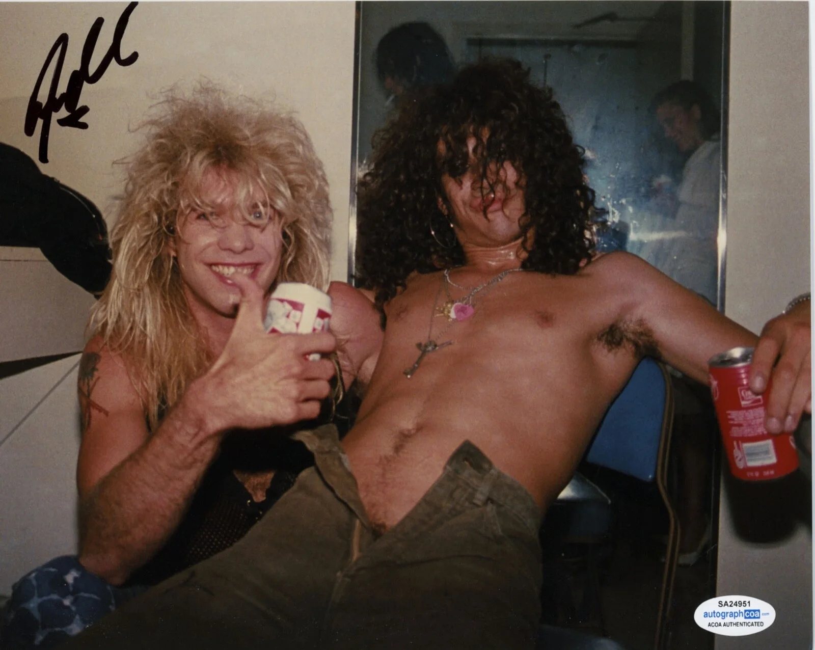 STEVEN ADLER — Steven Adler signed "GUNS N ROSES" 8x10 Photo GNR d AUTOGRAPHED Slash ACOA COA, изображение 3