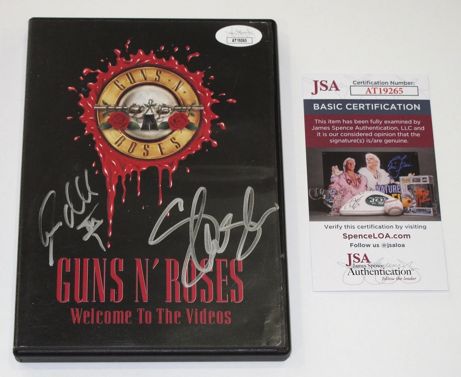 SLASH & STEVEN ADLER — Slash & Steven Adler signed GNR "GUNS N' ROSES" DVD Welcome To Videos JSA COA