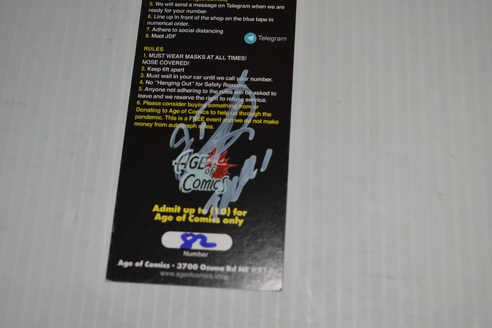 Jason David Frank — Jason David Frank Signed PRIVATE SIGNING TICKET White Power Ranger (FKO385), image 2