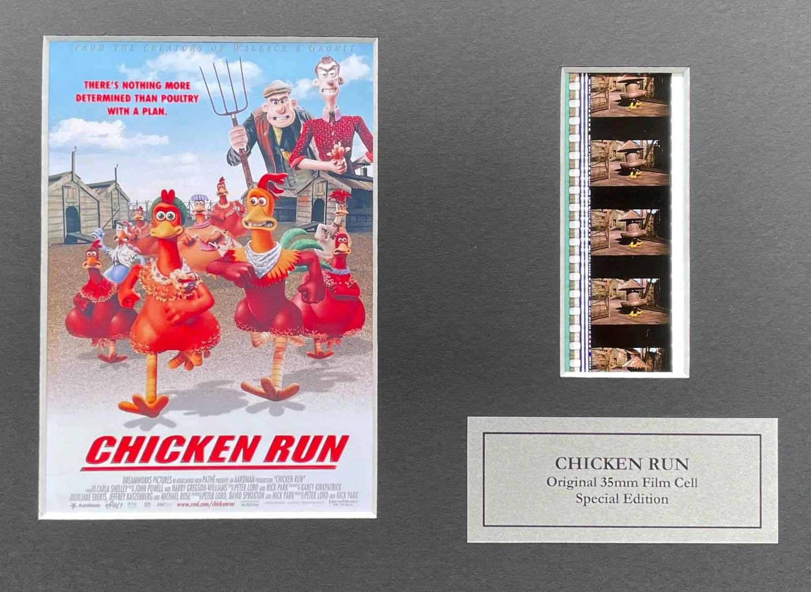 Chicken Run Original 35mm Film Cells set within Quality Wood Frame + COA, изображение 2