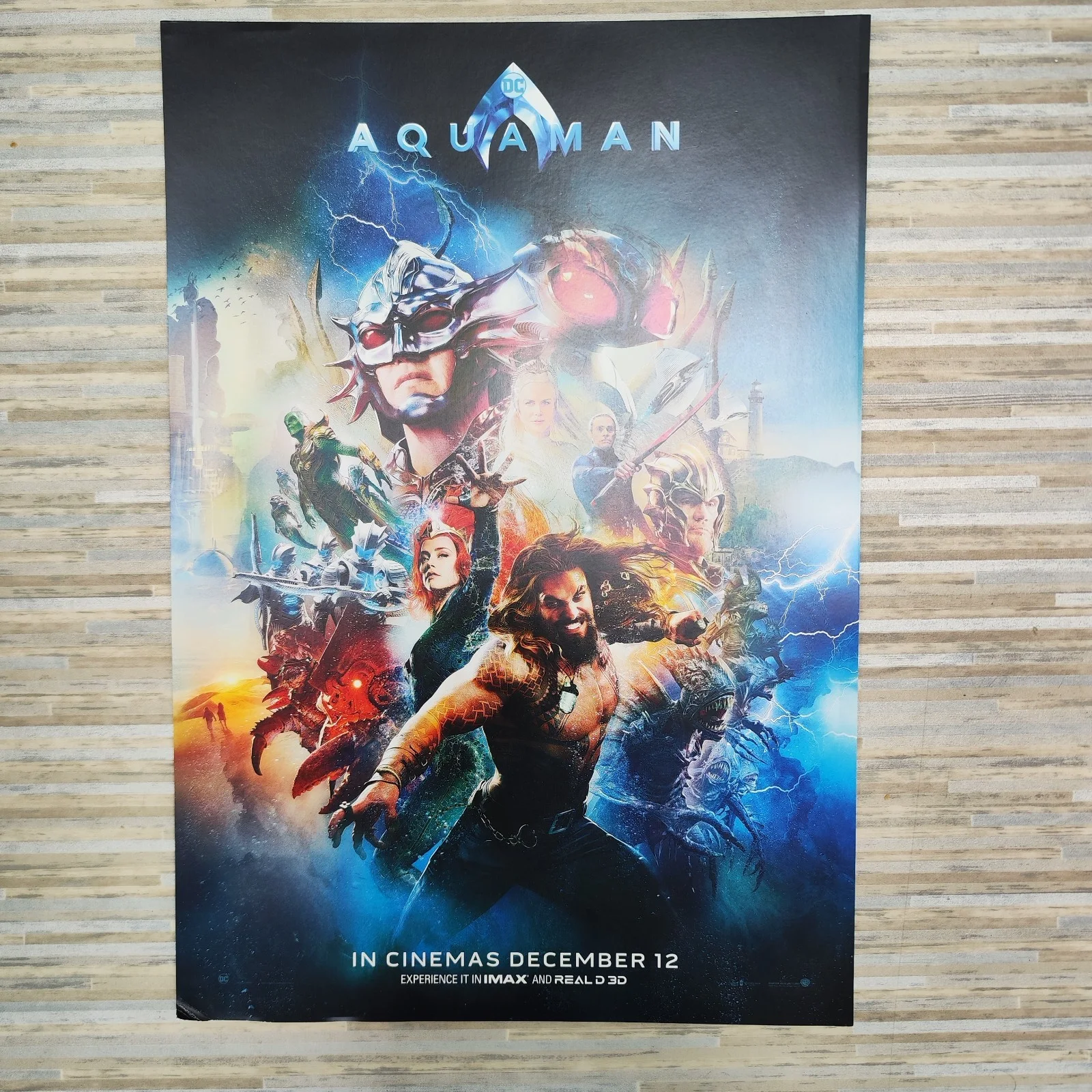 Aquaman A3 Poster Jason Momoa MOVIE 30x42cms approx 2018, image 4