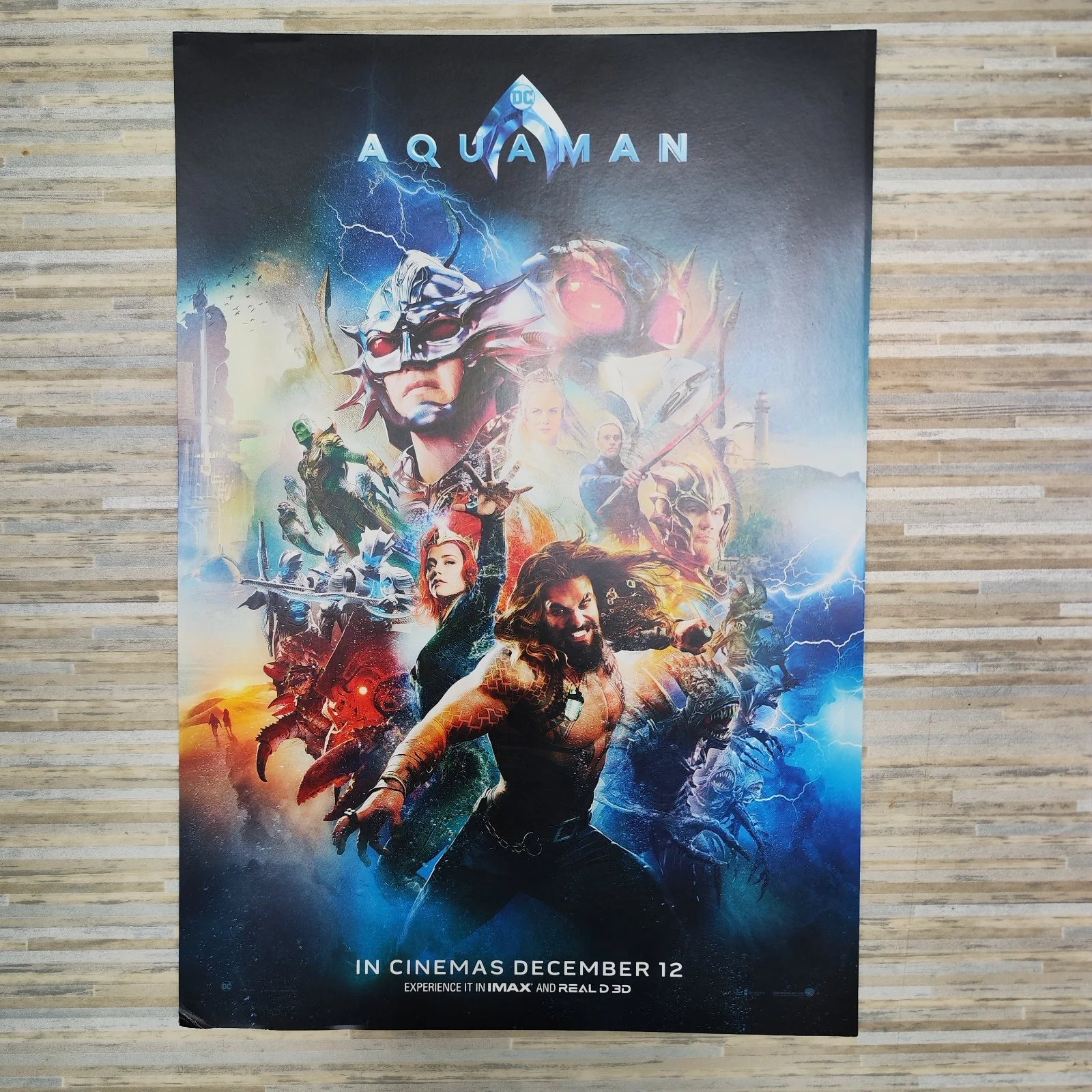 Aquaman A3 Poster Jason Momoa MOVIE 30x42cms approx 2018, image 5