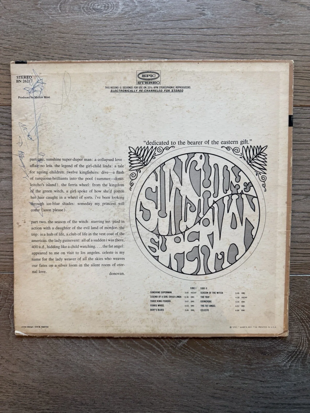 Donovan signed Sunshine Superman album LOA & photo proof, изображение 3