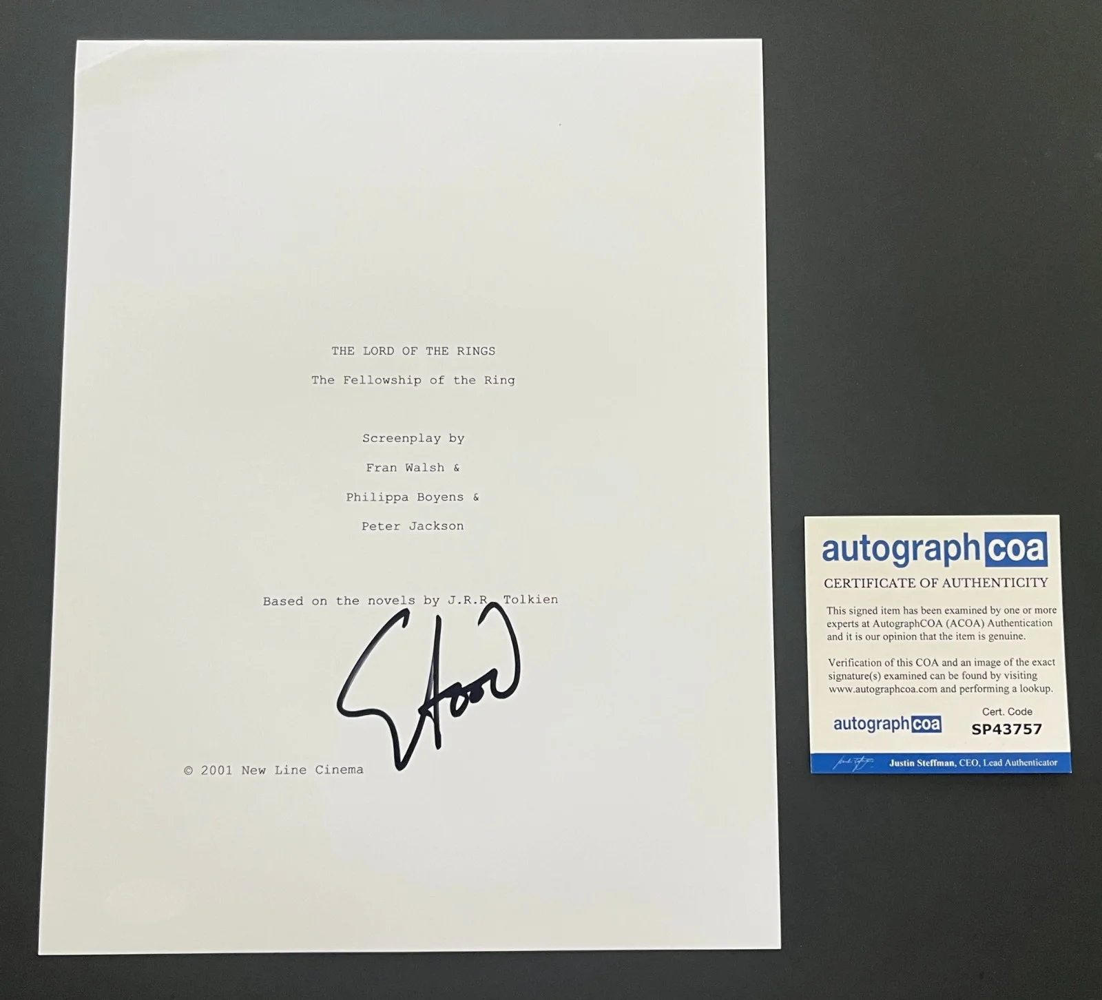 ELIJAH WOOD SIGNED THE LORD OF THE RINGS FULL SCRIPT w/EXACT PROOF AUTOGRAPH COA, image 2