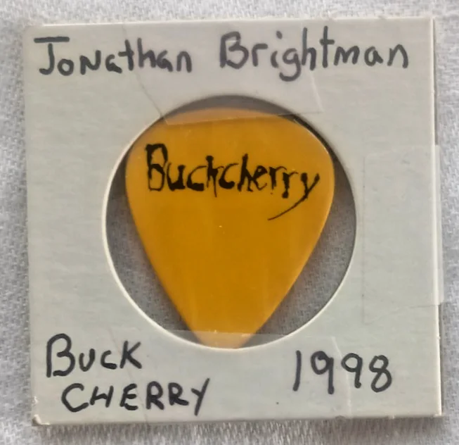 Buckcherry Jonathan Brightman Authentic Tour Issued Guitar Pick 1998 Rare, image 3