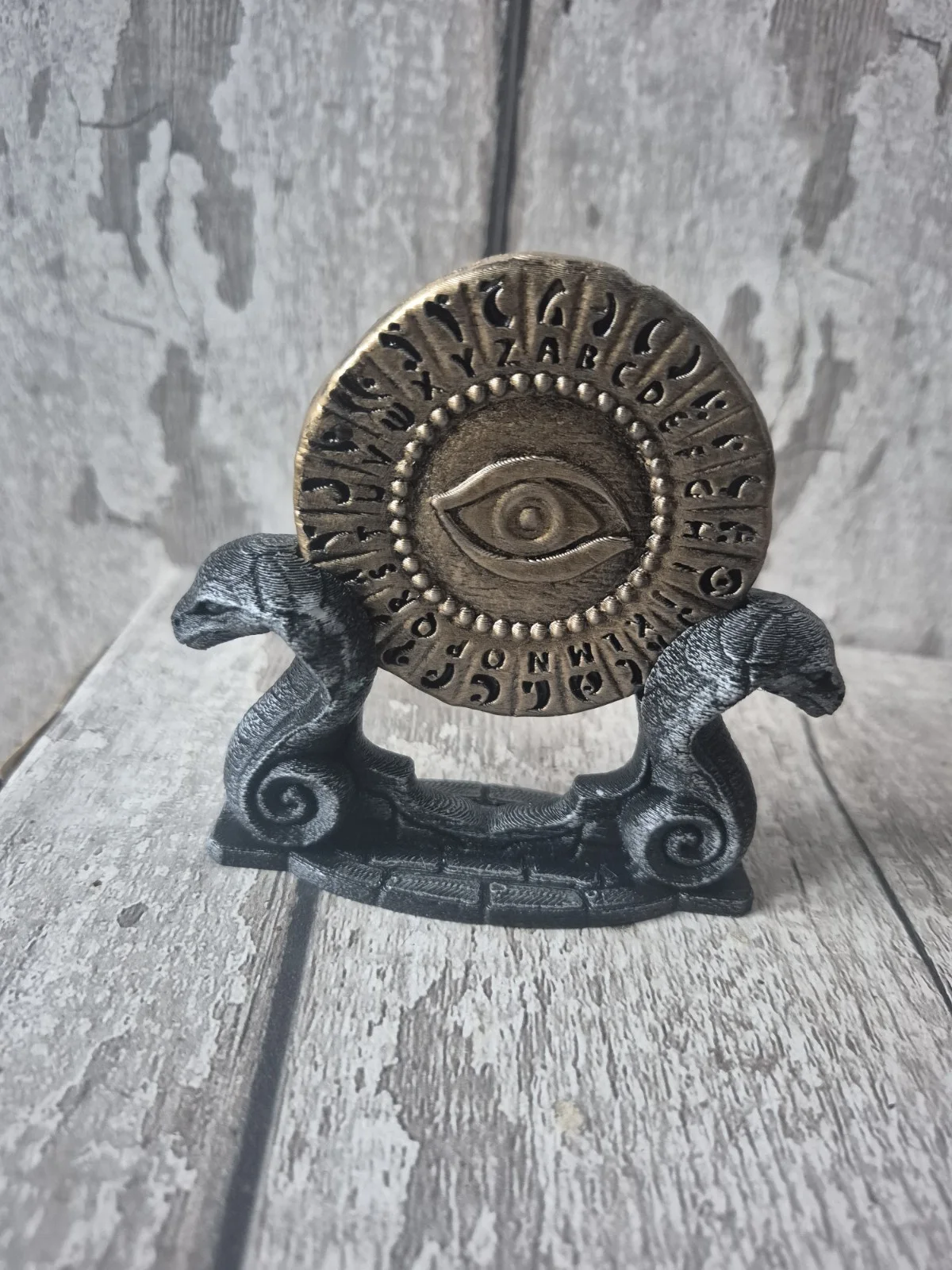 Indiana Jones Maraglyph Decoder Coin and stand, image 2