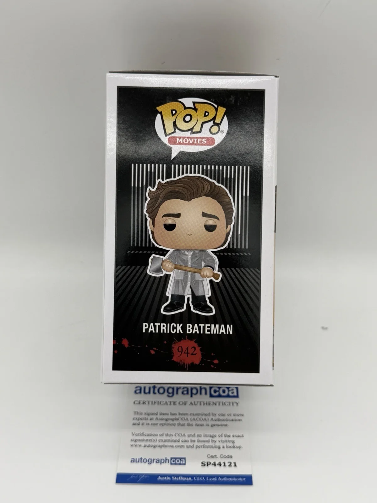 Christian Bale — Christian Bale signed Psycho Funko Pop 942 Patrick Bateman Not South Park Kenny, image 5