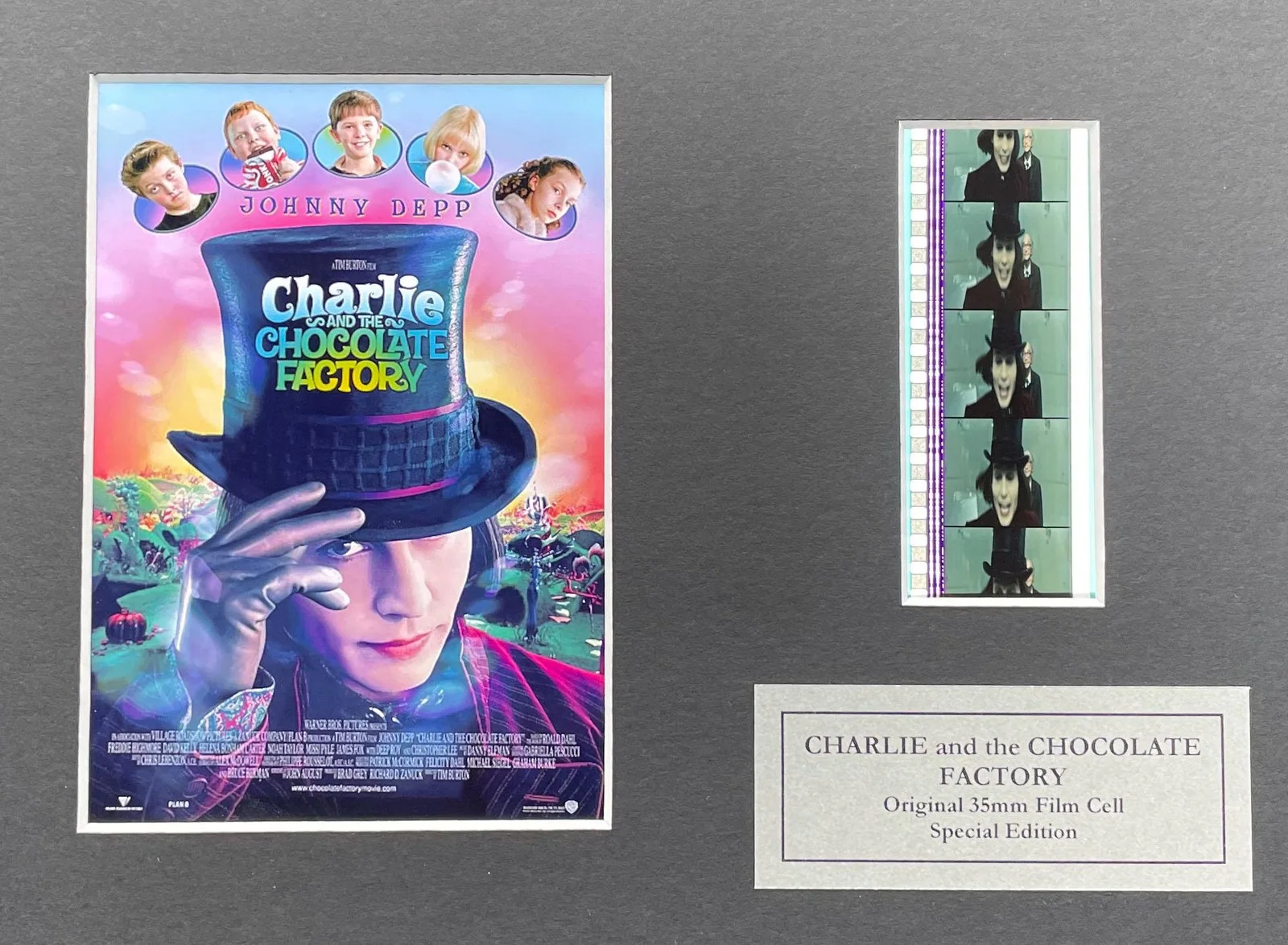 CHARLIE & The CHOCOLATE FACTORY Original 35mm Film Cells in Quality Wood Frame, изображение 5