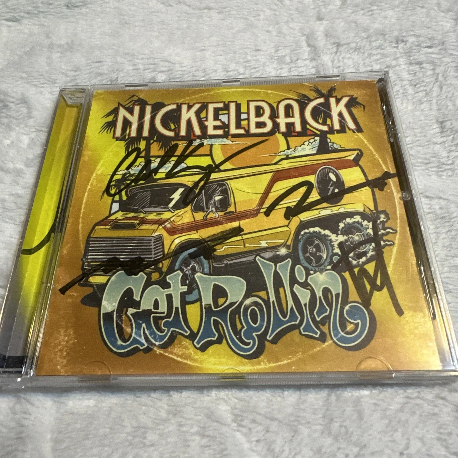 Nickelback Get Rollin Signed CD Hand Autographed Rock Music Collectible, image 2