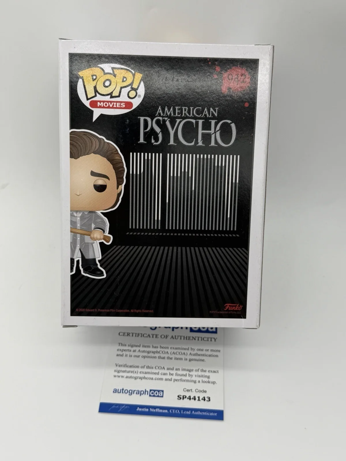Christian Bale — Christian Bale signed Psycho Funko Pop 942 Patrick Bateman Not Frakenstein Bride, изображение 4