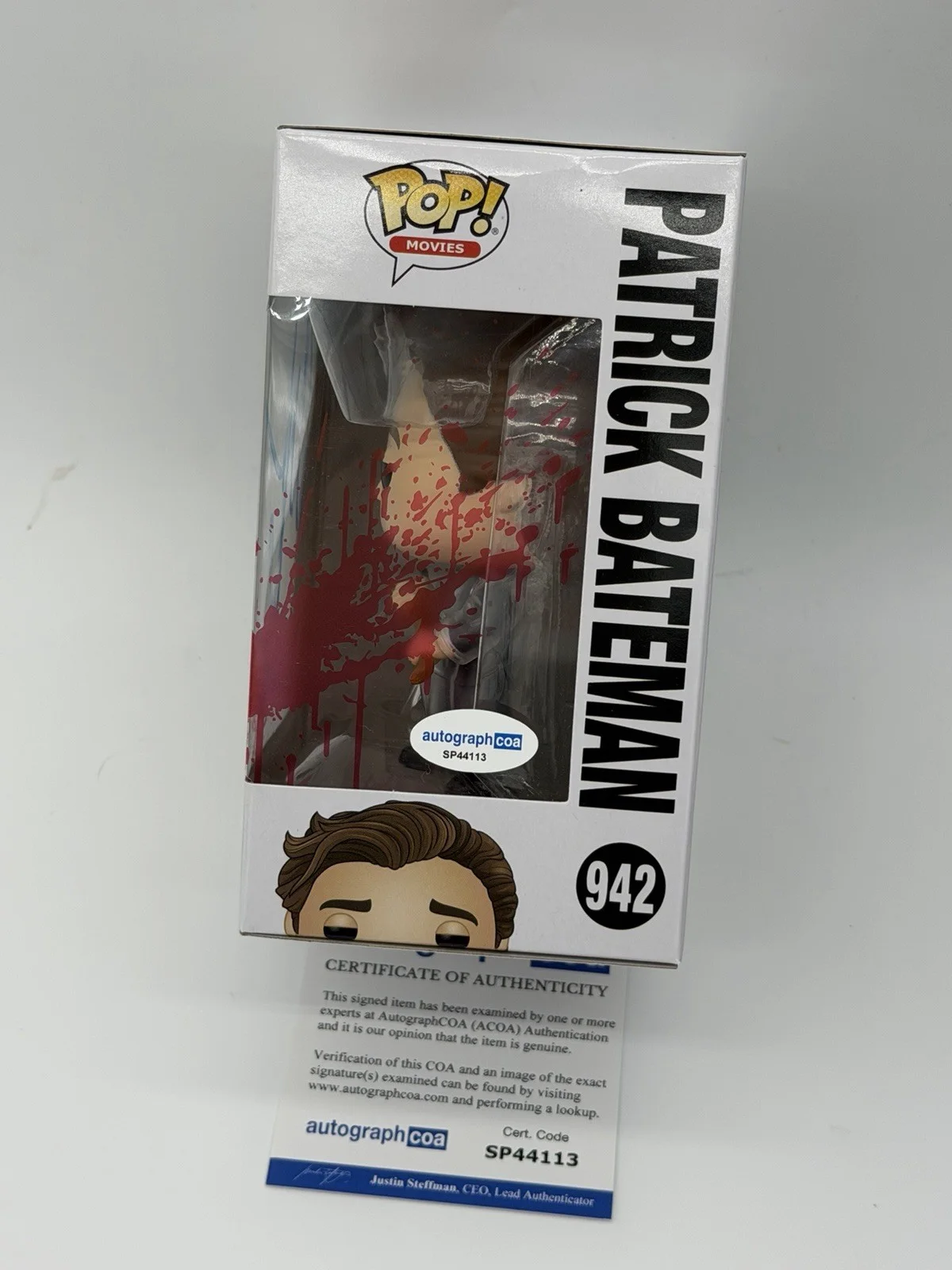 Christian Bale — Christian Bale signed Psycho Funko Pop 942 Patrick Bateman Batman Tom Hardy Bane, изображение 3