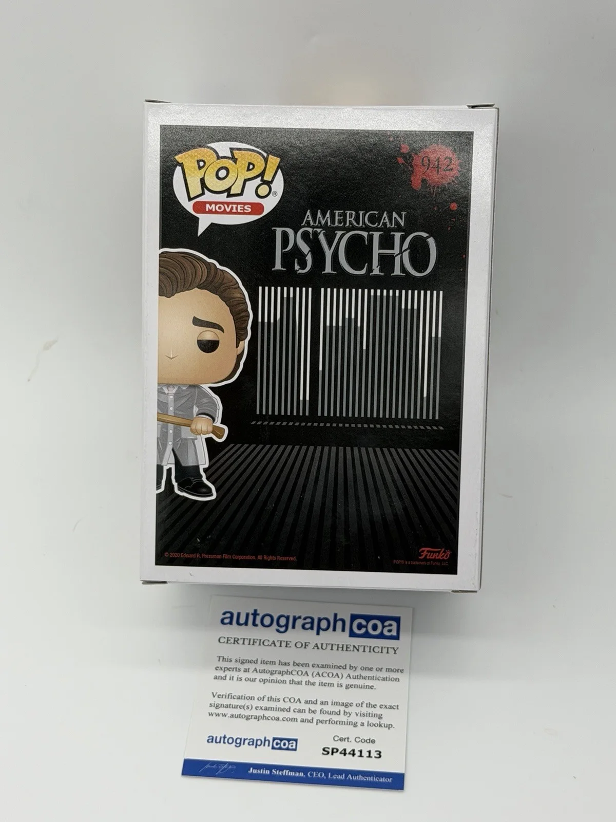 Christian Bale — Christian Bale signed Psycho Funko Pop 942 Patrick Bateman Batman Tom Hardy Bane, изображение 5