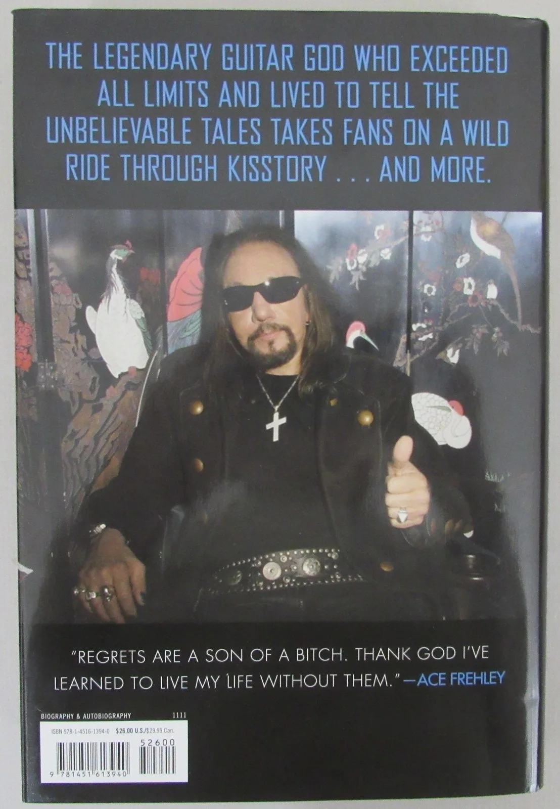 Ace Frehley "Kiss" Signed/Autographed Book "No Regrets" JSA 207753, image 5