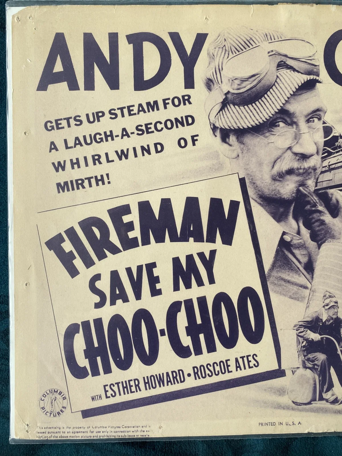 FIREMAN SAVE MY CHOO-CHOO 1940 original lobby card Andy Clyde, Roscoe Ates, изображение 3
