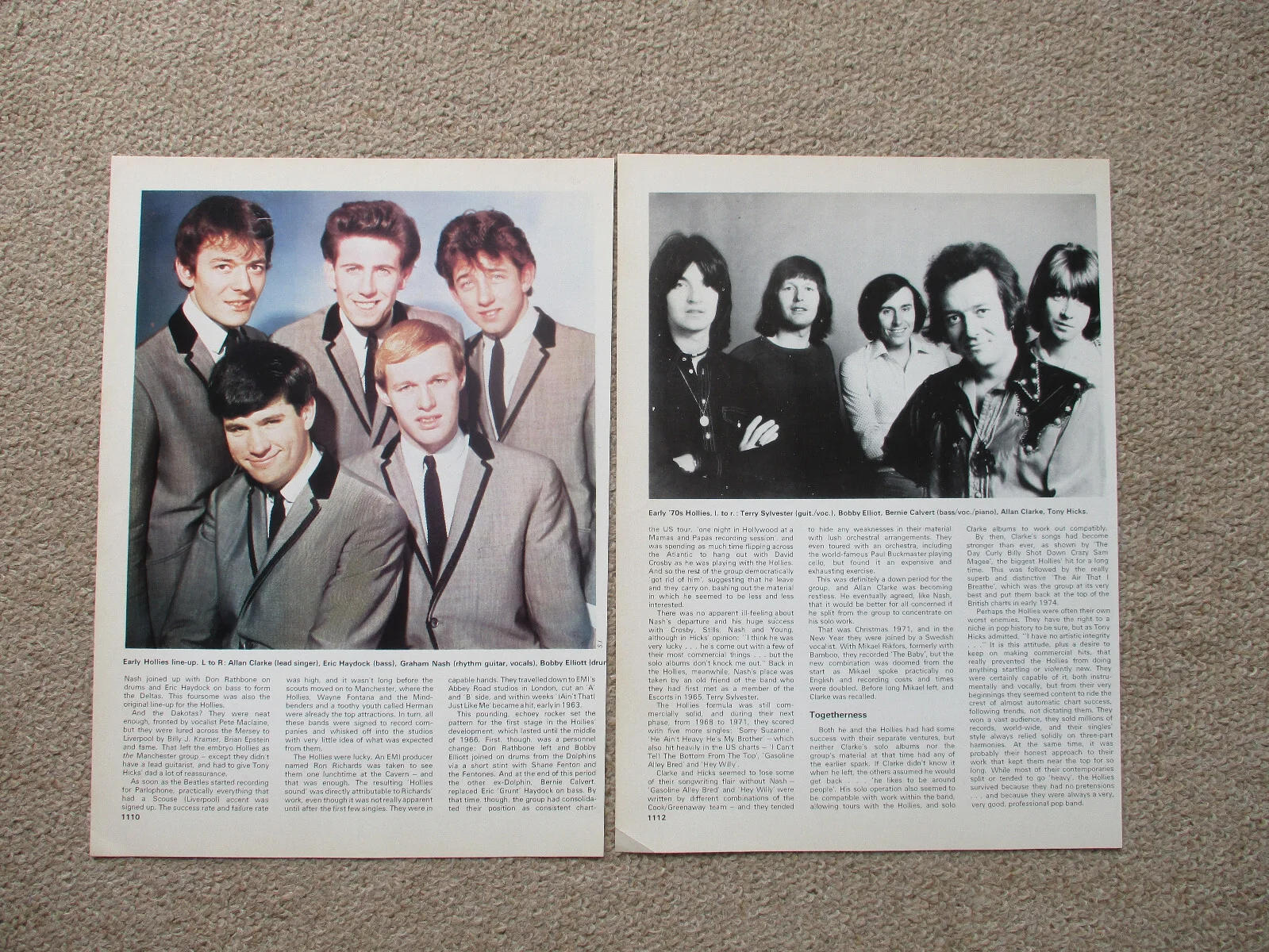 The Hollies - 4 page magazine article with colour and B/W pics, image 2