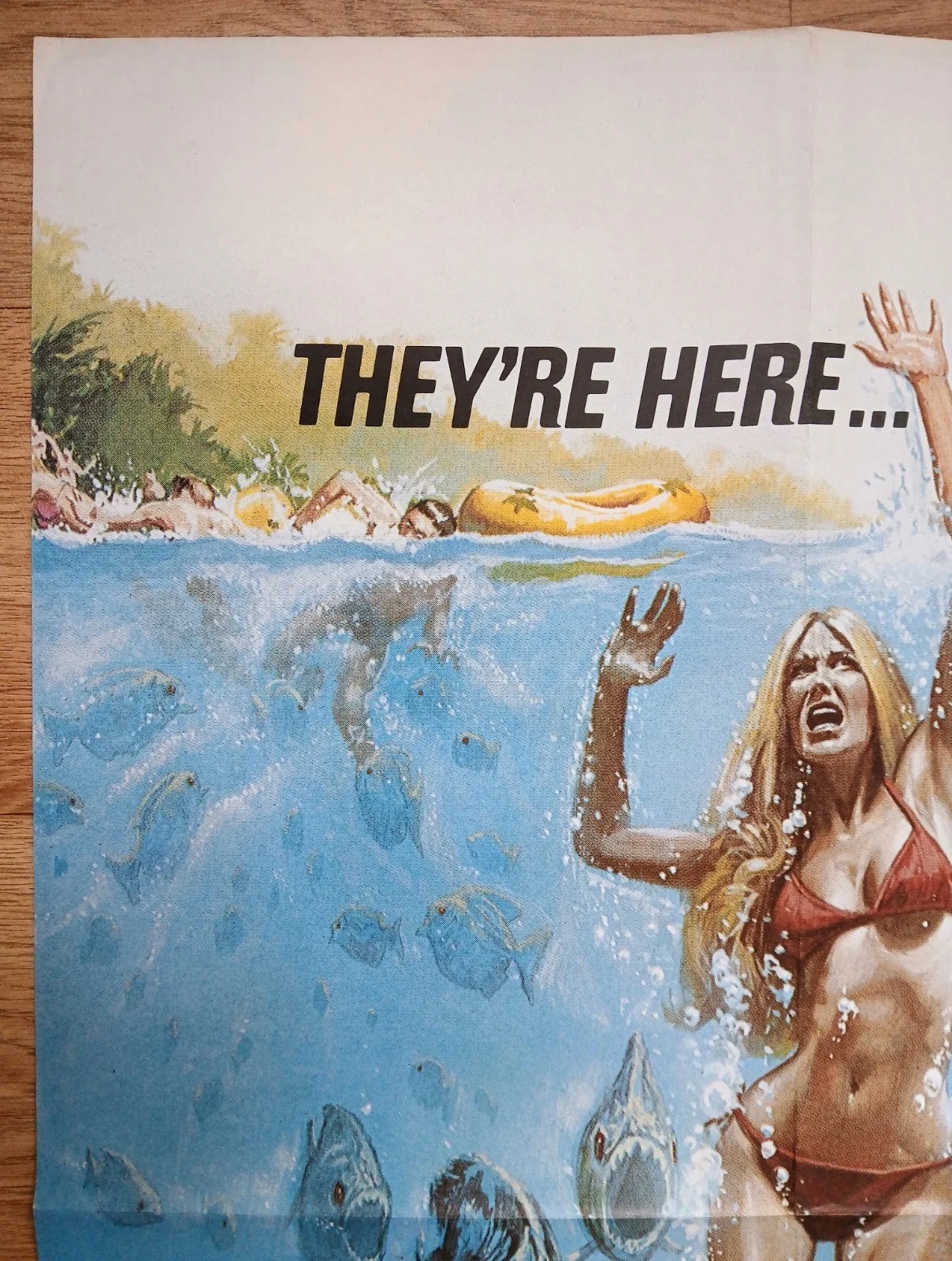PIRANHA (1978)original UK quad poster -Roger Corman Joe Dante killer fish horror, image 2